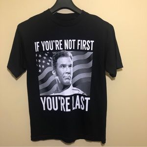 Talladagea Nights Mens T Shirt Not First Last Medium NWT Will Ferrell Ricky